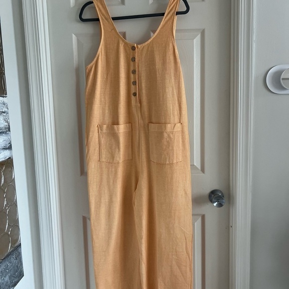 FP- Free People Beach peach jumpsuit with pockets. Cotton. NWOT. Size XS. - Picture 4 of 10